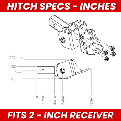 GEN-Y HITCH GH-12001 GEN-Y Hitch Ball Mount for 2" Receiver - Ball Platform with 1″ Diameter Mounting Hole, 2" Drop, 7,000 lbs Towing Capacity, 700 lbs Tongue Weight, Silver, Made in USA