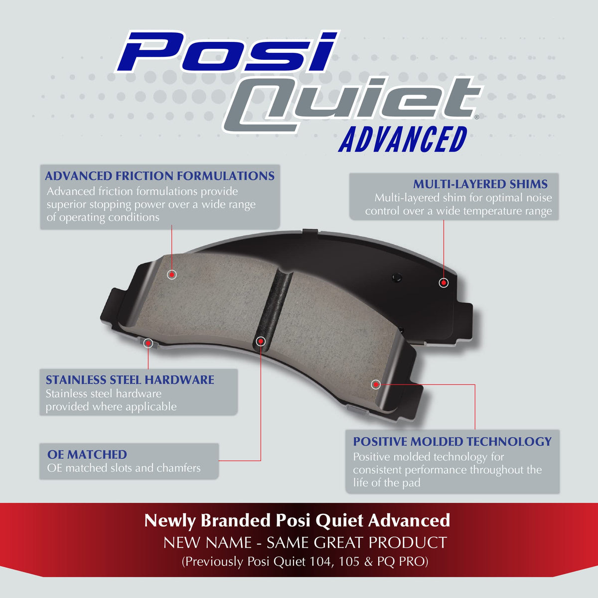 Centric Parts 105.17360 Posi Quiet Premium Ceramic Disc Brake Pad Set