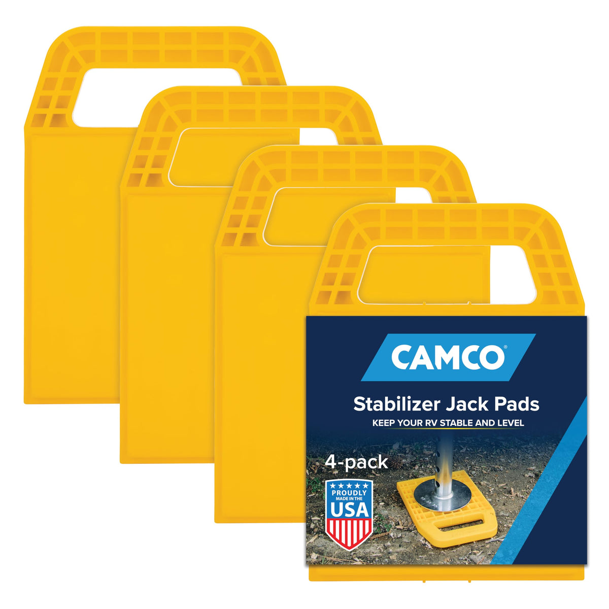 CAMCO 44595 Camco RV Stabilizing Jack Pads - 4-Pack - Made in the USA