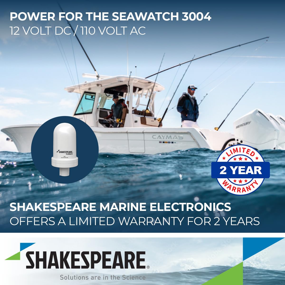 SHAKESPEARE 3004 Shakespeare SeaWatch® 4" Marine TV Antenna - 12VDC - 110VAC