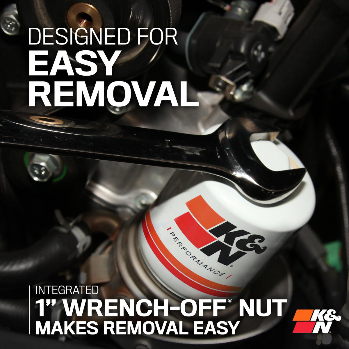 K&N FILTER HP-1001 K&N Oil Filter: 20,000 Mile Engine Protection with Wrench Off Nut, HP-1001