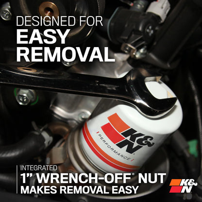 K&N FILTER HP-2002 K&N Oil Filter: 20,000 Mile Engine Protection with Wrench Off Nut, HP-2002