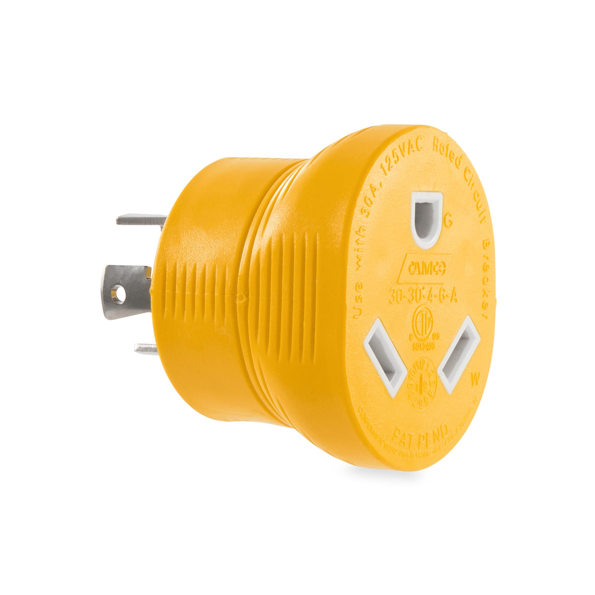 CAMCO 55338 Camco PowerGrip 30 Amp 4-Prong Generator Adapter - Featuring a 30-amp Locking Male Plug (NEMA L14-30P) and a 30-amp Female Connector (NEMA TT-30R) - 55338