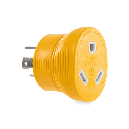 CAMCO 55338 Camco PowerGrip 30 Amp 4-Prong Generator Adapter - Featuring a 30-amp Locking Male Plug (NEMA L14-30P) and a 30-amp Female Connector (NEMA TT-30R) - 55338