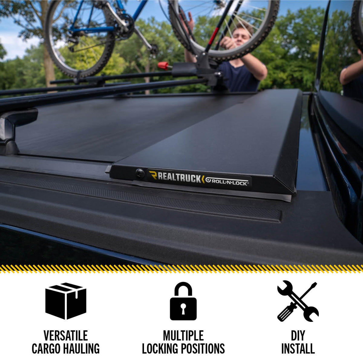 RealTruck 575M-XT RealTruck Roll-N-Lock M-Series XT Retractable Truck Bed Tonneau Cover – 575M-XT – Fits 2022 - 2025 Toyota Tundra Crew Cab, Double Cab 5' 7" Bed (66.7")