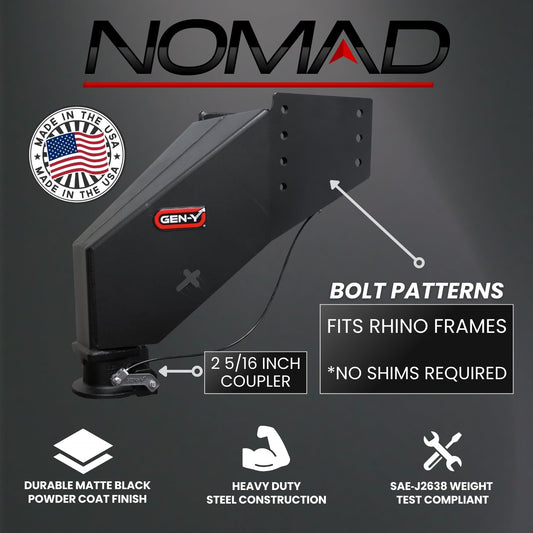 GEN-Y HITCH GH-8102 GEN-Y Hitch Nomad 5th Wheel to Gooseneck Static Pin Box | Made in USA