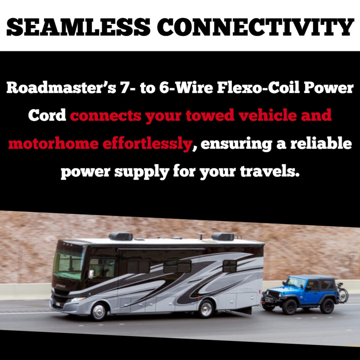 ROADMASTER 146-7 Roadmaster 146-7 Flexo-Coil Power Cords Compatible with Motorhomes with 6-7 Way Sockets | Provides Reliable Electrical Connection Between Motorhome & Towed Vehicle | Durable Coil Design