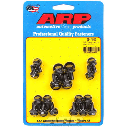 ARP 234-1802 Automotive ARP 2341802 Oil Pan Hex Bolt Kit, Black Chrome Moly Steel, for Select Chevrolet Small Block Applic
