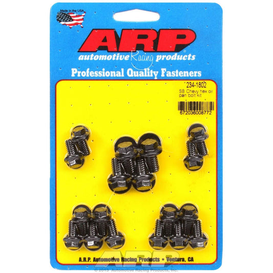 ARP 234-1802 Automotive ARP 2341802 Oil Pan Hex Bolt Kit, Black Chrome Moly Steel, for Select Chevrolet Small Block Applic