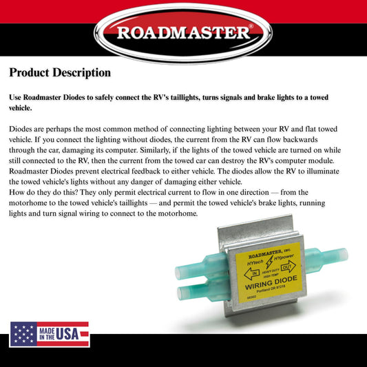 ROADMASTER 794 Roadmaster 794 Pack of 4 Hy-Power Diodes Compatible with RVs & Flat Towed Vehicles | Prevents Electrical Backfeed | Protects Vehicle Wiring Systems During Flat Towing | Ensures Reliable Lighting