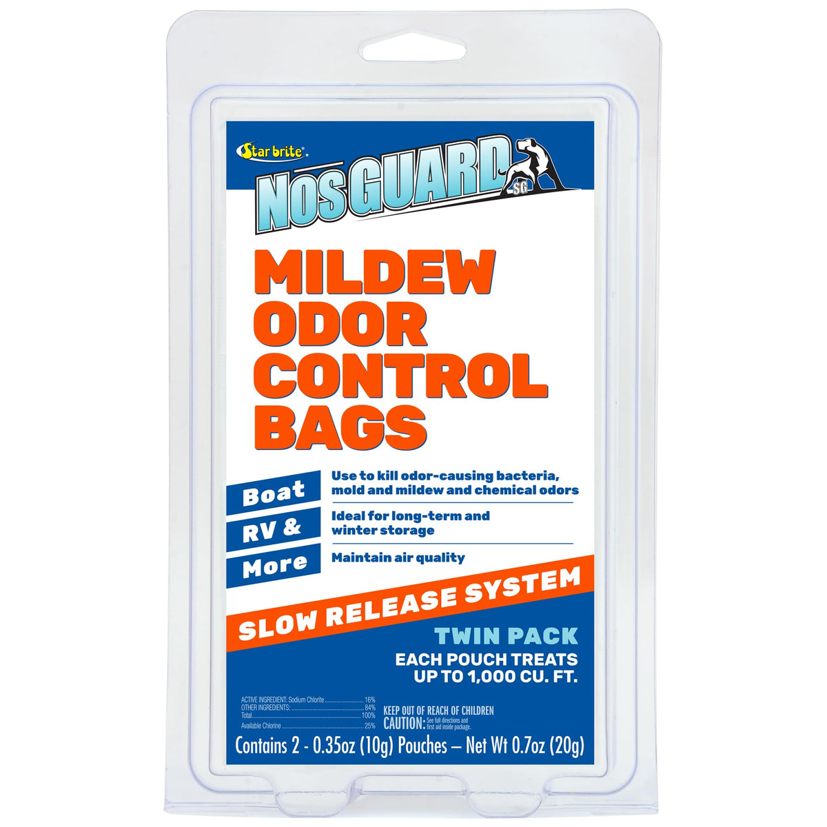 STAR BRITE 089950 Star Brite NOS-Guard Mildew Odor Control Bags - Slow Release System - Twin Pack