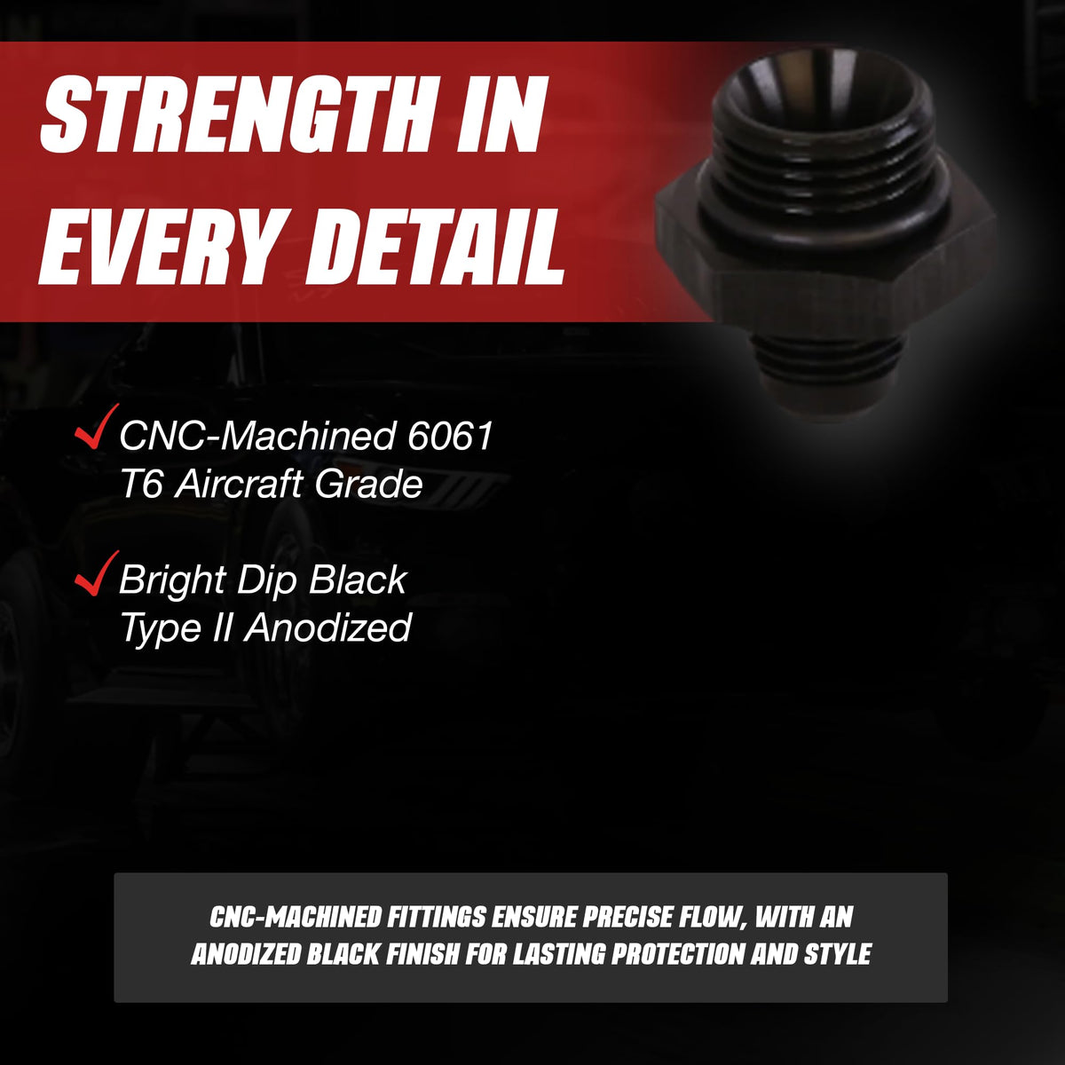 AEROMOTIVE 15606 Aeromotive ORB-06 to AN-06 Male Flare Adapter Fitting - 6 ORB - 15606