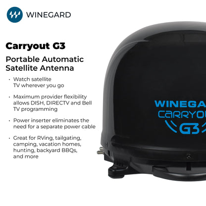 WINEGARD GM-9035 WINEGARD Company Carryout G3 Portable Automatic Satellite Antenna Black