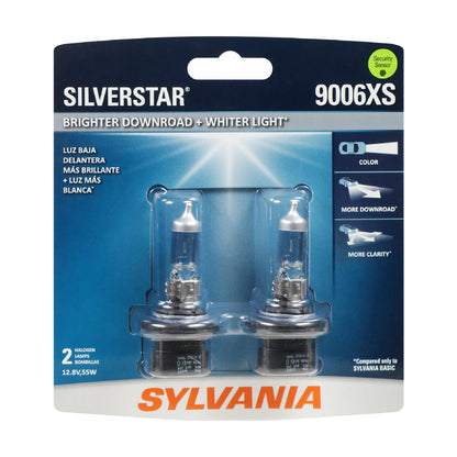 SYLVANIA 9006XSST.BP2 SYLVANIA 9006XS SilverStar Halogen Headlight Automotive Bulb, 2 Bulbs