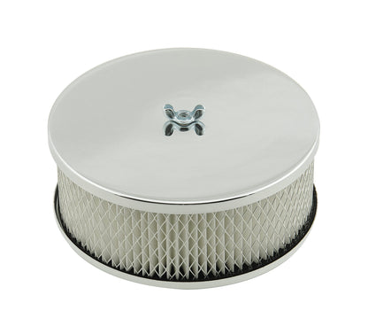 MR GASKET 1485 Mr. Gasket 1485 Air Cleaner - 6-1/2 Inch Diameter, 2-7/16 Tall - Chrome