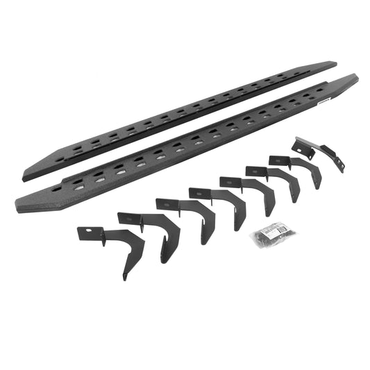 GO RHINO 69423580ST Go Rhino RB20 Slim Running Boards & Brackets | Galvanized Steel, Protective Bedliner Coating | 69423580ST | Fits 2015-2024 Chevrolet Colorado & GMC Canyon Crew Cab Pickup