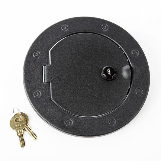 RUGGED RIDGE 11229.06 Rugged Ridge | Gas Cap Door, Locking, Textured Black | 11229.06 | Fits 2007-2018 Jeep Wrangler JK/JKU