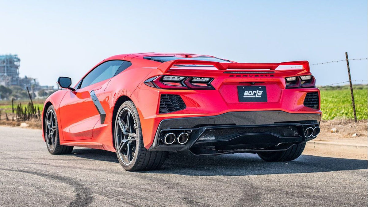 BORLA 140838 Borla 2020 Chevrolet Corvette C8 6.2L S-Type Exhaust System Dual Round A/C Tips 4inx 4.75in