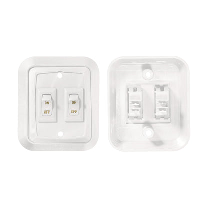 RV DESIGNER S657 RV Designer S657 White Double Wall Plate Switch w/Raised Bezel On/Off SPST