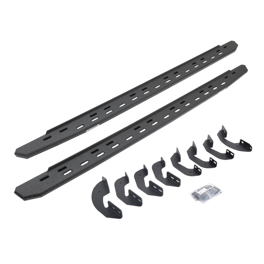 GO RHINO 69641687ST Go Rhino RB30 Slim Running Boards & Brackets | Galvanized Steel, Protective Bedliner Coating | 69641687ST | Fits 2007-2021 Toyota Tundra Crew Max Pickup