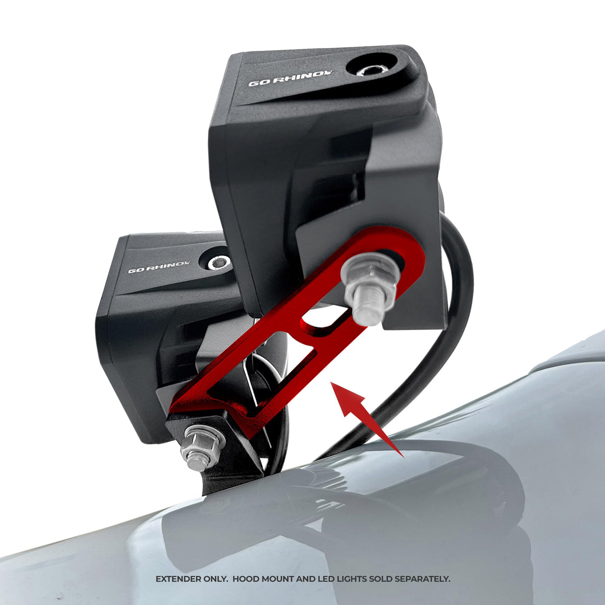 GO RHINO 732400T XE Hood Hinge Cube Light Mounts-Dogbone Bracket -Fits 2x2 or 3x3 LED Light Cubes