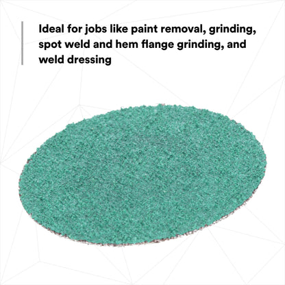 3M 36535 3M Green Corps Roloc Disc, 36535, 60 grit, 3 in, 25 Discs