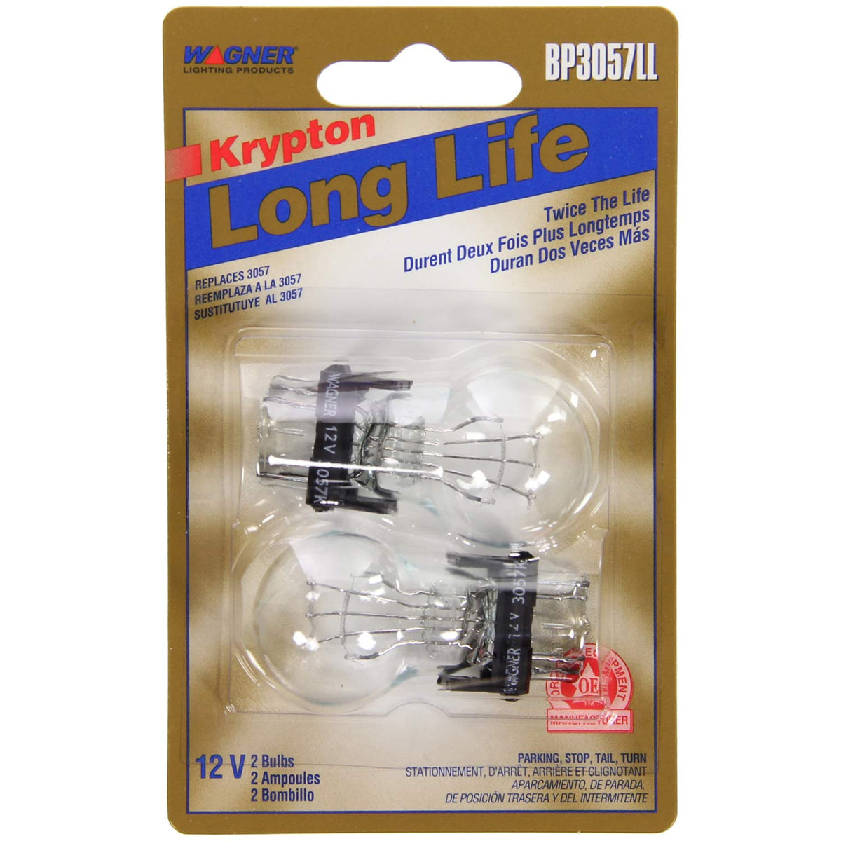 WAGNER BP3057LL Wagner Lighting BP3057LL Long Life Multi-Purpose Light Bulb Card of 2