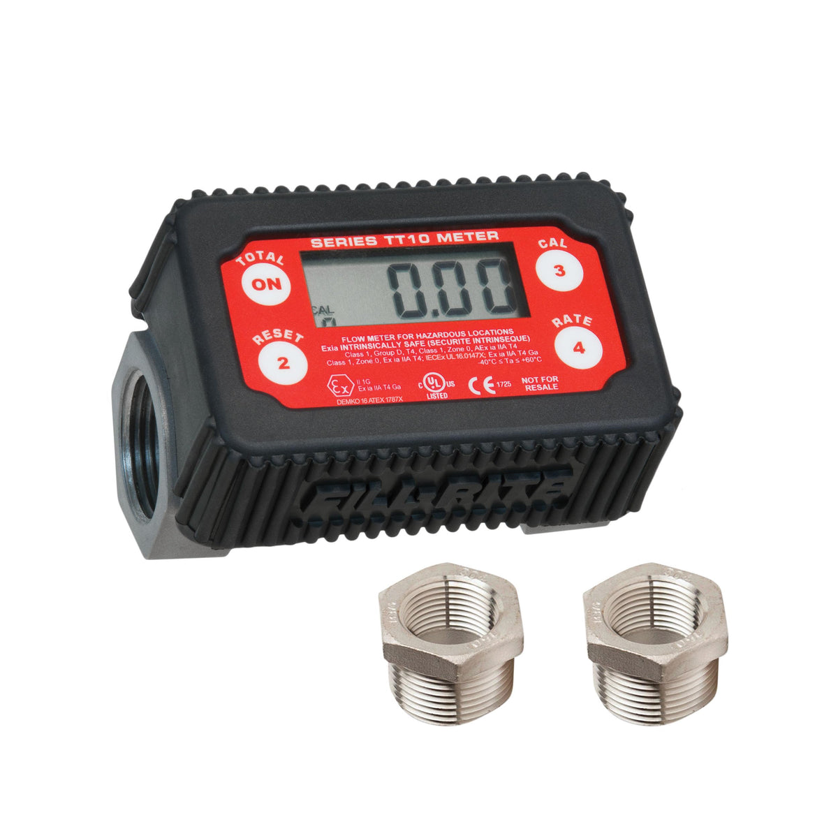 FILL RITE TT10AN Fill-Rite TT10AN 1" 2-35 GPM(8-132 LPM) Digital In-line Turbine Meter, Aluminum, Fuel Transfer Meter,Black/Red