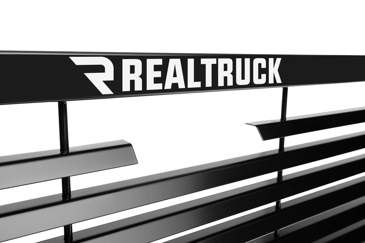 BACKRACK 12800 RealTruck BACKRACK Louvered Rack Frame Only | Black, No Drill | 12800 | Fits 2017-2020 Ford F-250/F-350/F-450 Super Duty; 2002-2025 Dodge RAM 1500/2500/3500; 2017-2020 Ford F-250/F-350/F-450 & Others