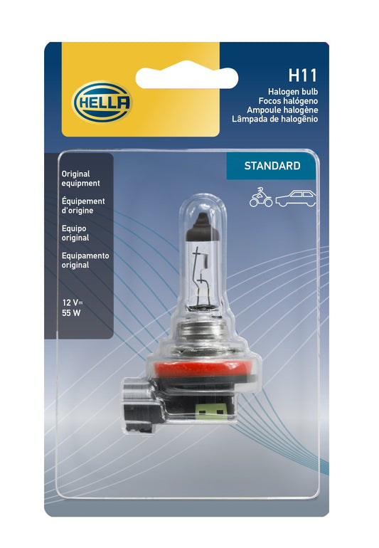 HELLA H11SB HELLA H11SB Single Blister Standard Halogen Bulb, 12V, 55W