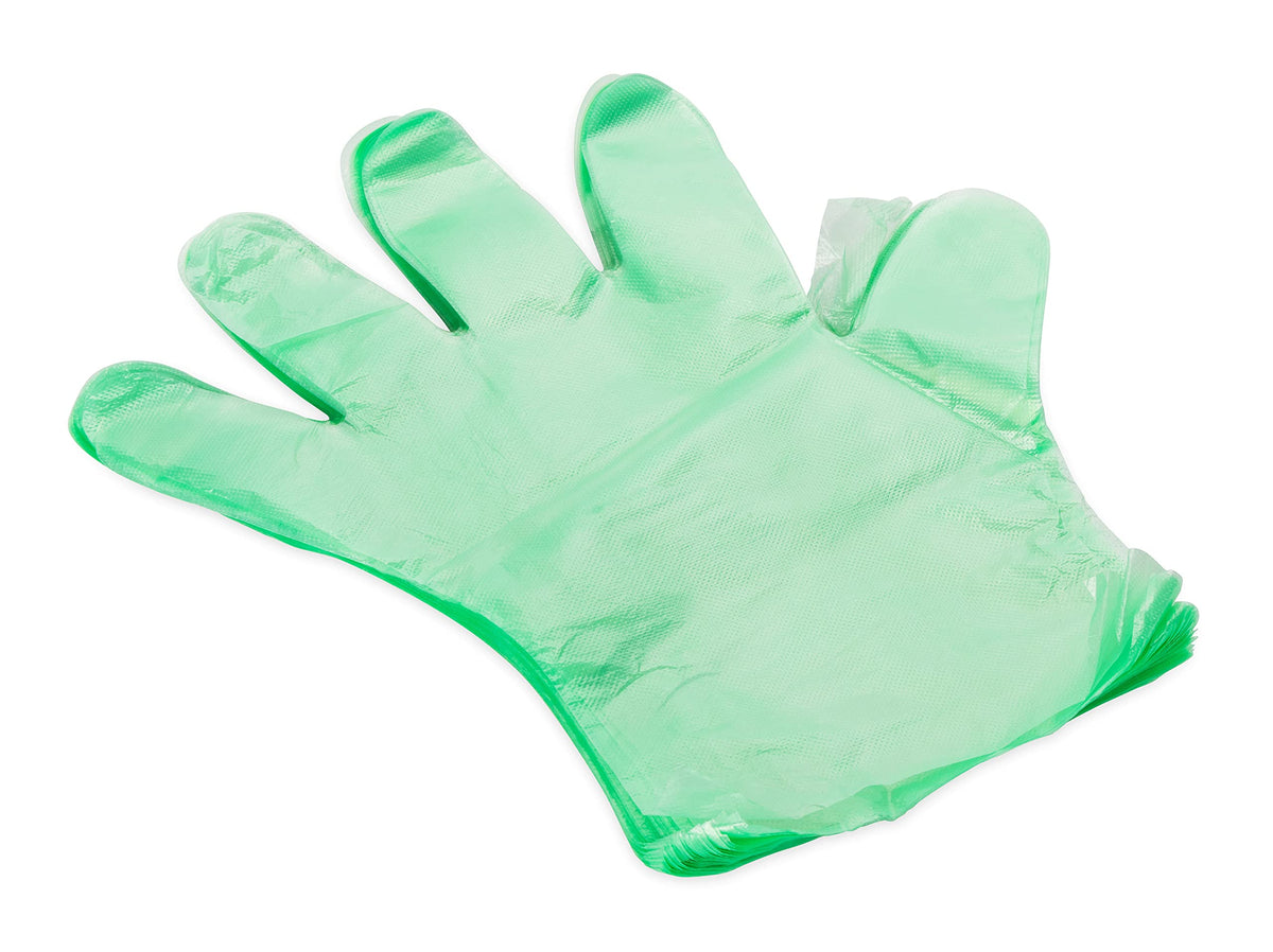 CAMCO 40285 Camco Durable All Purpose RV and Camper Disposable Sanitation Gloves | Ideal in Wet or Dry Conditions | Green Non-Latex Gloves | 100 Pack (40285)