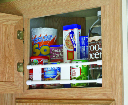 CAMCO 44093 Camco 17" Double RV Refrigerator Bar -Holds Food and Drinks in Place During Travel - Prevents Messy Spills - Spring Loaded and Extends Between 10" and 17" - White (44093)