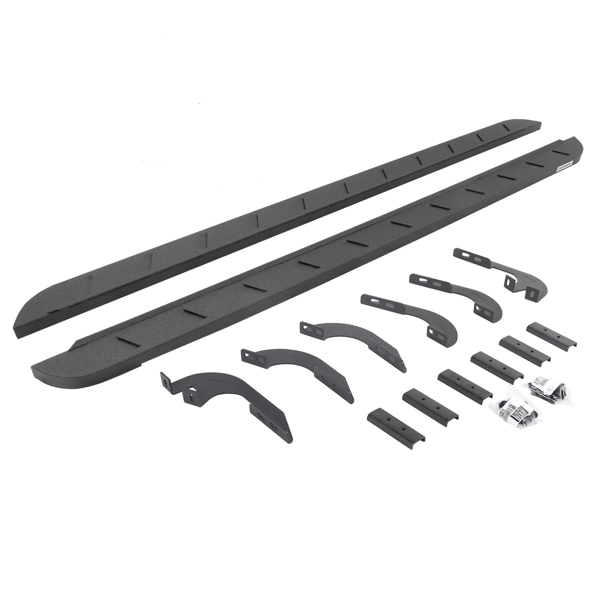 GO RHINO 63443280ST Go Rhino RB10 Slim Running Boards & Brackets – Cab Length, Galvanized Steel, Protective Bedliner Coating – 63443280ST – Fits 2024 Toyota Tacoma Double Cab