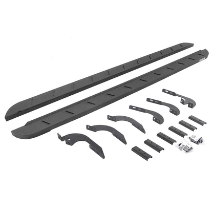 GO RHINO 63443280ST Go Rhino RB10 Slim Running Boards & Brackets – Cab Length, Galvanized Steel, Protective Bedliner Coating – 63443280ST – Fits 2024 Toyota Tacoma Double Cab