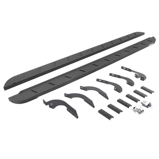 GO RHINO 63442987ST Go Rhino RB10 Slim Running Boards & Brackets | Galvanized Steel, Protective Bedliner Coating | 63442987ST | Fits 2005-2023 Toyota Tacoma Double Cab Pickup