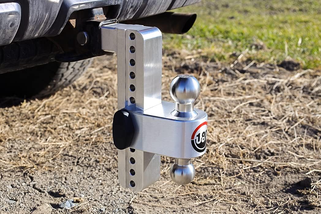 WEIGH SAFE LTB6-2-KA Weigh Safe Adjustable Trailer Hitch Ball Mount, 6" Adjustable Drop Hitch for 2" Receiver w/ 2 pc Keyed Alike Lock Set, Heavy Duty Aluminum Trailer Tow Hitch w/ Stainless Steel Tow Balls, 12,500 GTW