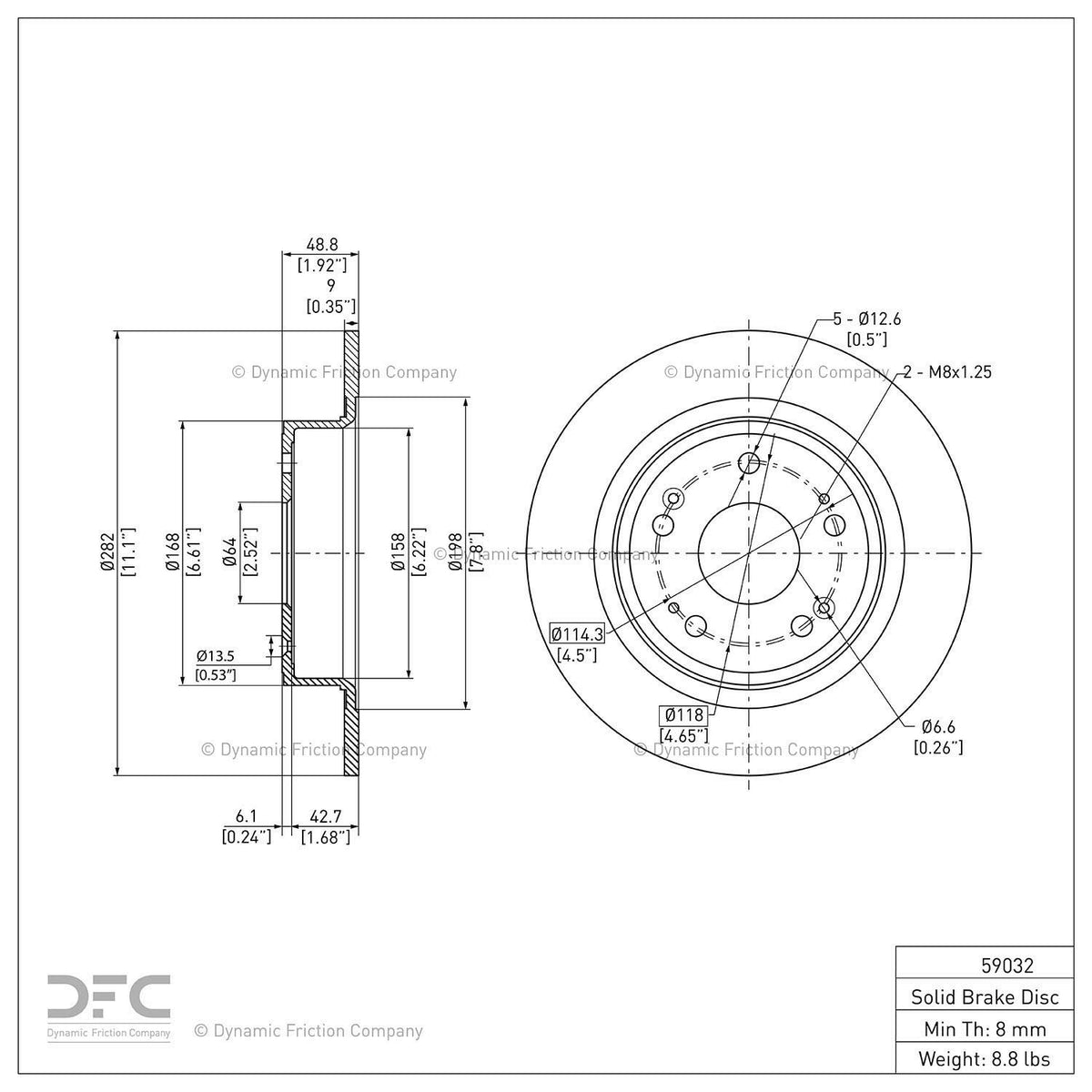 Dynamic Friction 604-59032 Rear Brake Rotor
