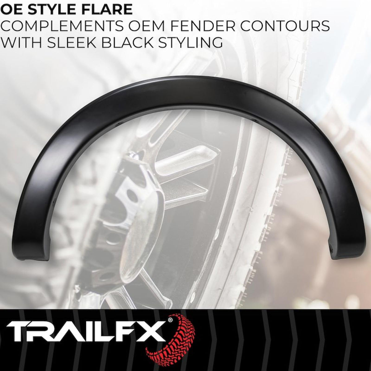 TRAILFX TFF3008OE TrailFX Fender Flare TFF3008OE OE Style Black Smooth Finish 2-1/4 Inch Tire Coverage Polypropylene Fits 2023-2026 Ford F-250/ F-350 Super Duty With Single Rear Wheel