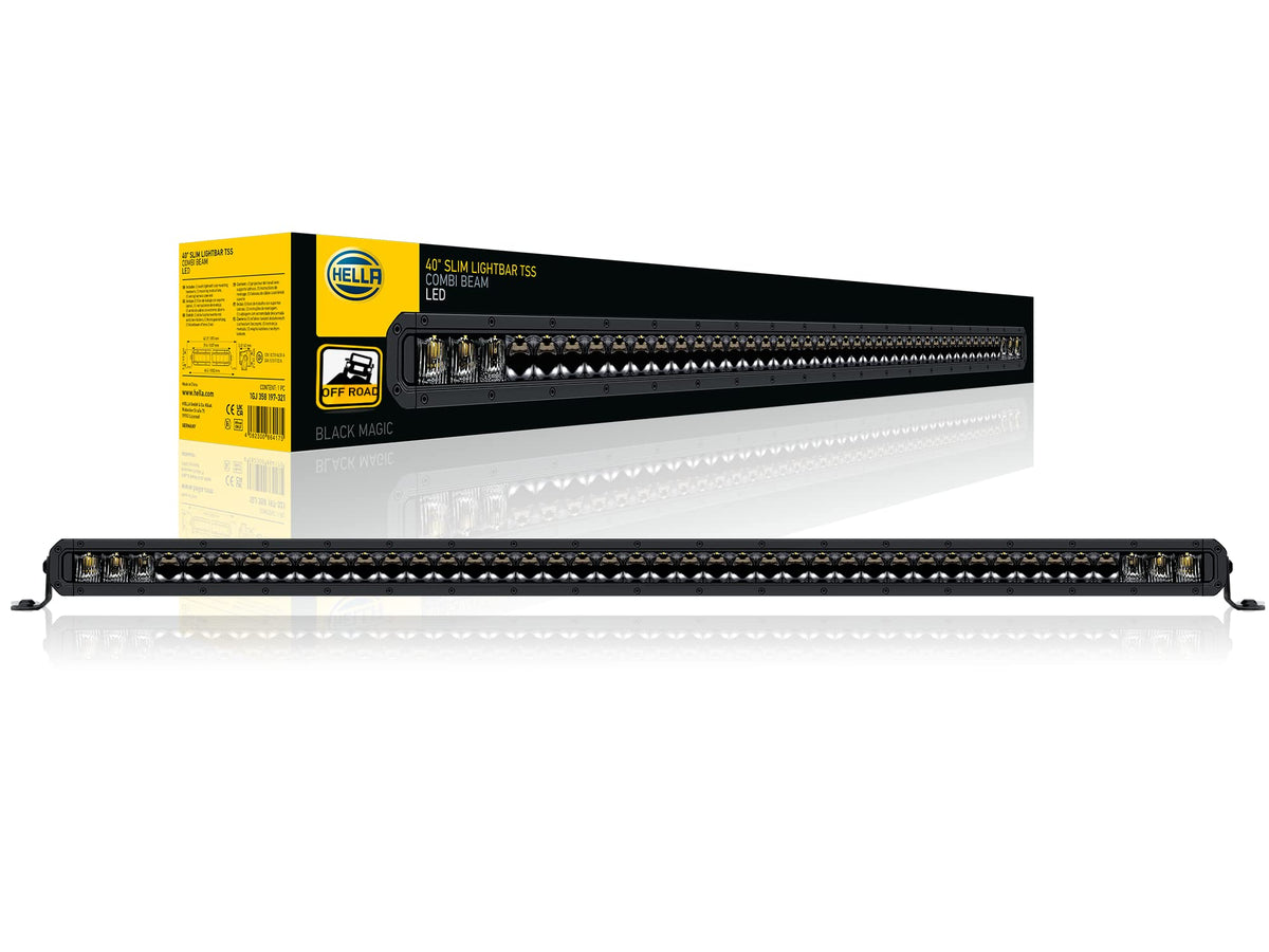 HELLA 358197321 Hella Black Magic Tough 40 Inch Slim LED Lightbar- Performance High Beam Off-Road Light for Pickup Trucks, ATV, SUV, 4x4, Jeep, Tractors / 358197321