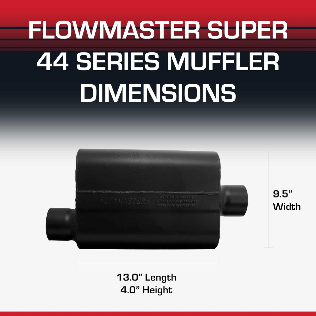 FLOWMASTER 943046 Flowmaster Super 44 Series Chambered Muffler – 3.00" Offset In/Center Out