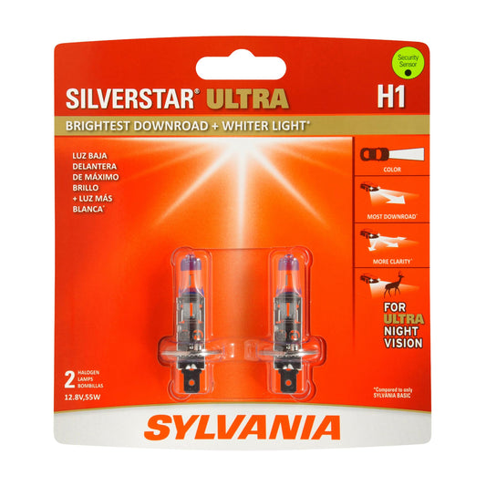 SYLVANIA H1SU.BP2 SYLVANIA H1 SilverStar Ultra Halogen Headlight Bulb, 2 Bulbs