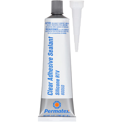 PERMATEX 80050 Permatex 80050 Clear RTV Silicone Adhesive Sealant, 3 oz