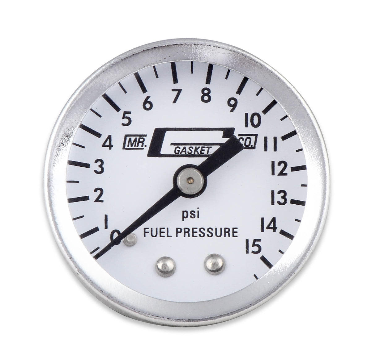 MR GASKET 1560 Mr. Gasket Fuel Block With 0-15 PSI Pressure Gauge, Silver, 1.500 in.