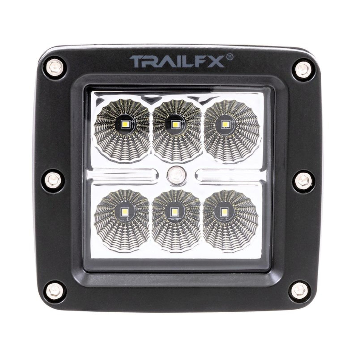 TRAILFX 3X2F1 Trailfx Driving/Fog Light 3X2F1, LED Bulb, 6 Clear LED 3 Watt Bulbs, 3 Inch Square, 90 Degree Flood Beam, Amber Polycarbonate Lens, Bracket Mount, 18 Watt Blubs Amp Draw 1.4 AMP At 12 Volts, Single