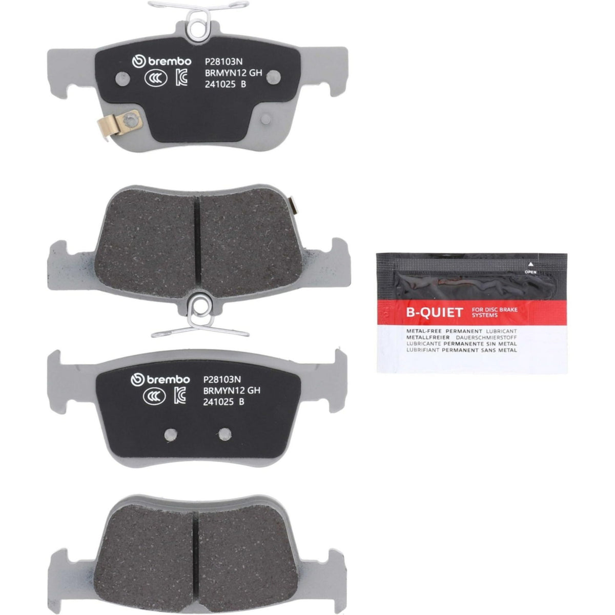 BREMBO P28103N Brembo P28103N Premium Ceramic Rear Disc Brake Pad Set OE# 43022TVAA03,43022TGVA02