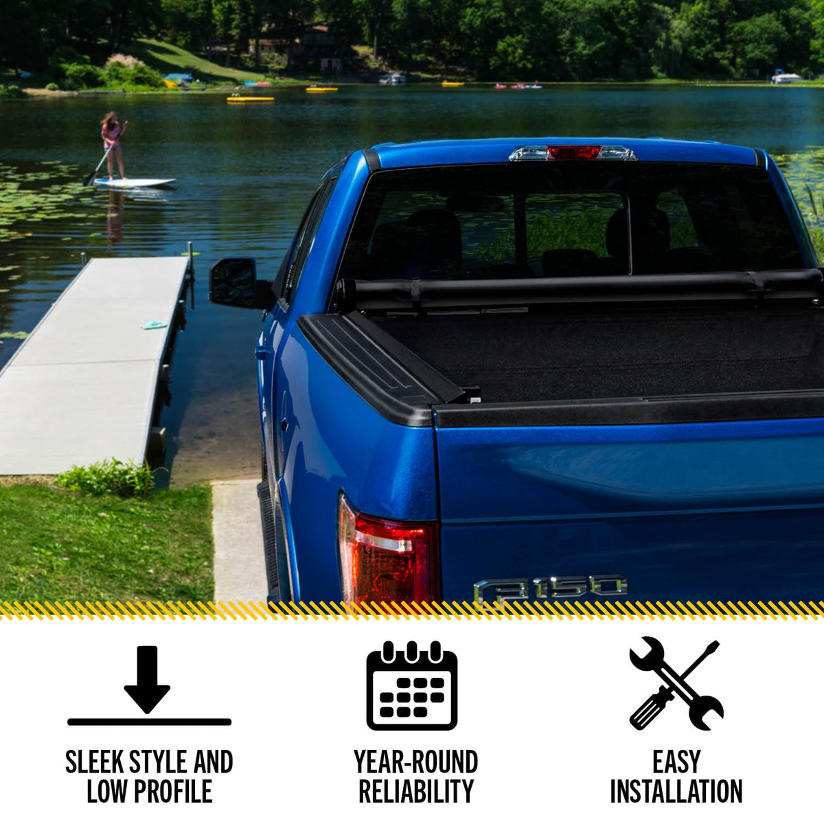 TRUXEDO 557101 RealTruck TruXedo Lo Pro Soft Roll Up Truck Bed Tonneau Cover | 557101 | Fits 2024 Toyota Tacoma 6' Bed (72")