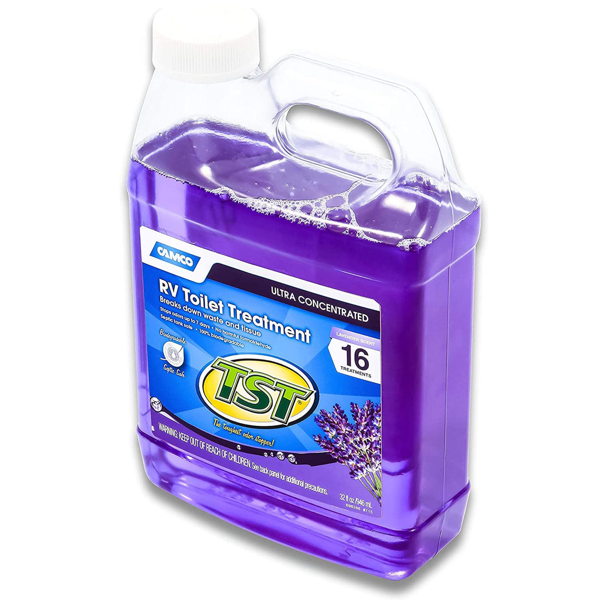 CAMCO 40227 Camco 40227 TST Fresh Scent RV Toilet Treatment, Formaldehyde Free, Breaks Down Waste And Tissue, Septic Tank Safe, Treats up to 32 - 40 Gallon Holding Tanks (128 Ounce Bottle)