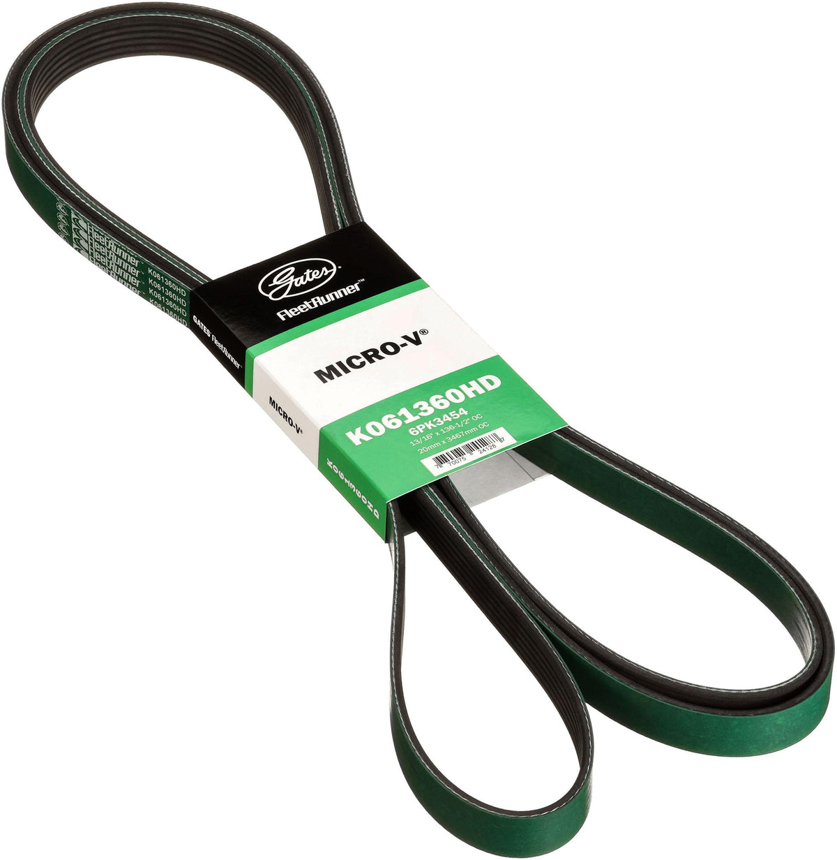 Gates K061360HD FleetRunner Micro-V Serpentine Drive Belt
