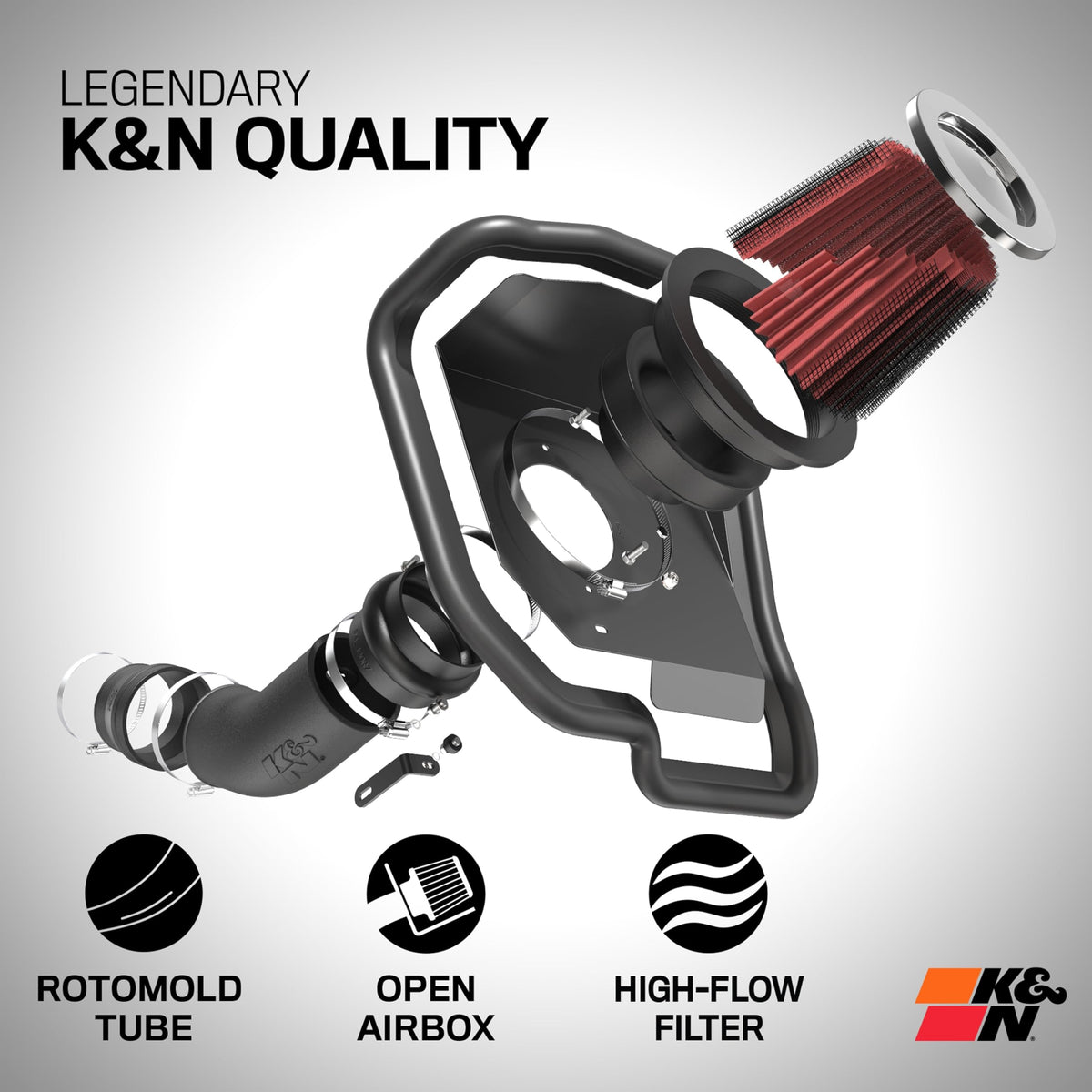 K&N FILTER 57-2530 K&N Cold Air Intake System: High-Flow Air Filter, Increase Performance & Towing: Compatible with 1998-2007 FORD: Excursion, F250, F350, F450, F550, 57-2530