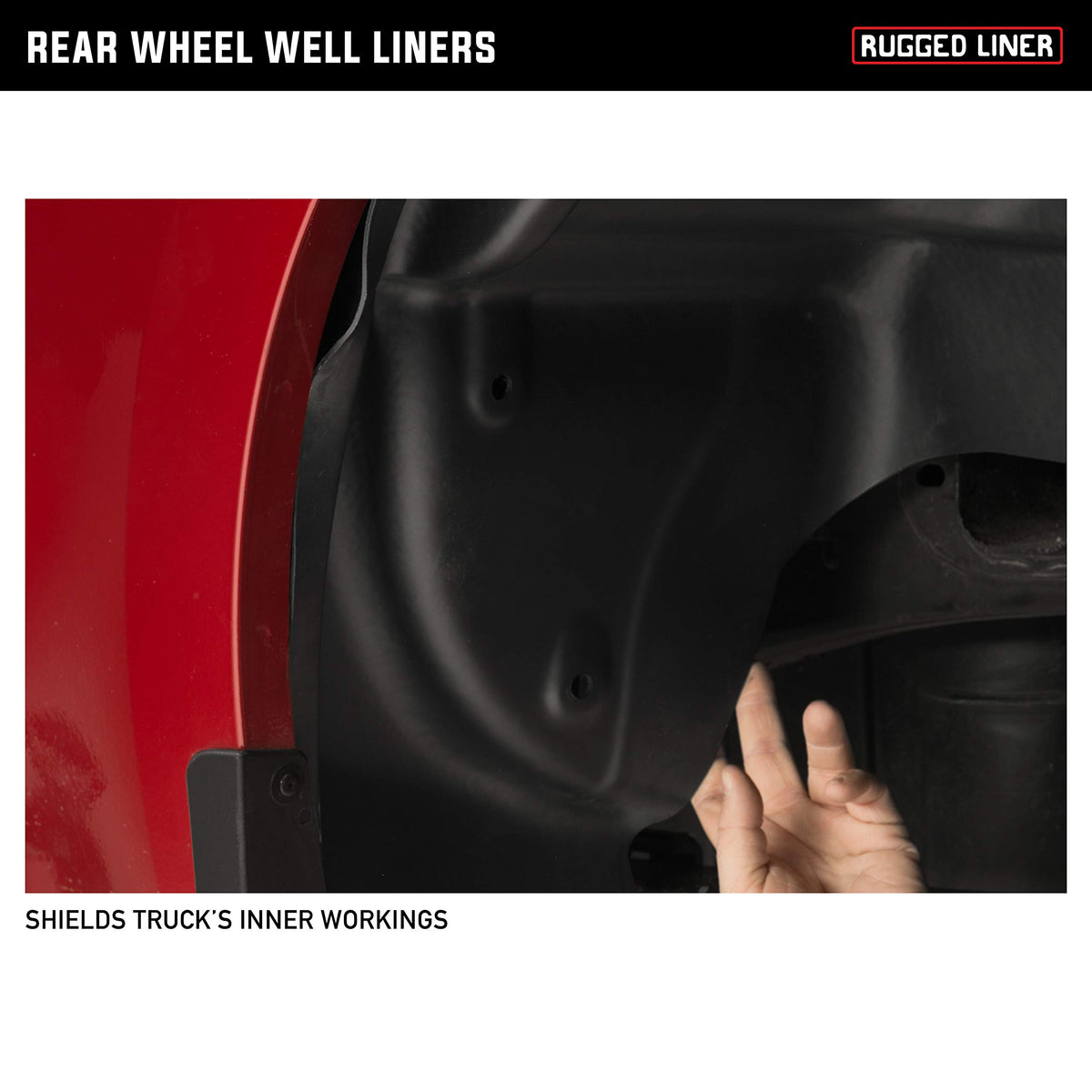 RUGGED LINER WWC19 Rugged Liner Rear Wheel Well Liner | WWC19 | Fits 2017 - 2022 Chevy Silverado 1500 (will not fit dually or w/5th wheel)